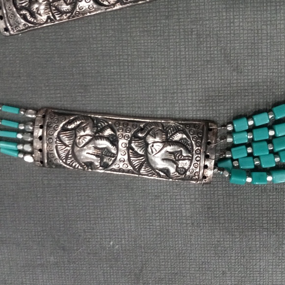 Handmade Tibetan Style Necklace  Women's Beaded Necklace Turquoise - Picture 4 of 12